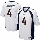 Nike Men & Women & Youth Broncos #4 Colquitt White Team Color Game Jersey,baseball caps,new era cap wholesale,wholesale hats